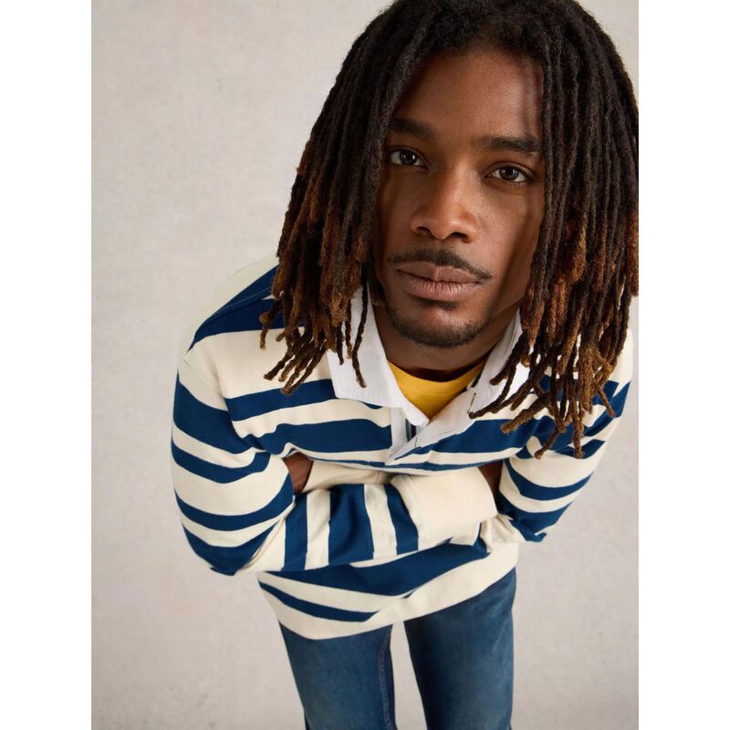White Stuff Ls Stripe Rugby Shirt image number 3